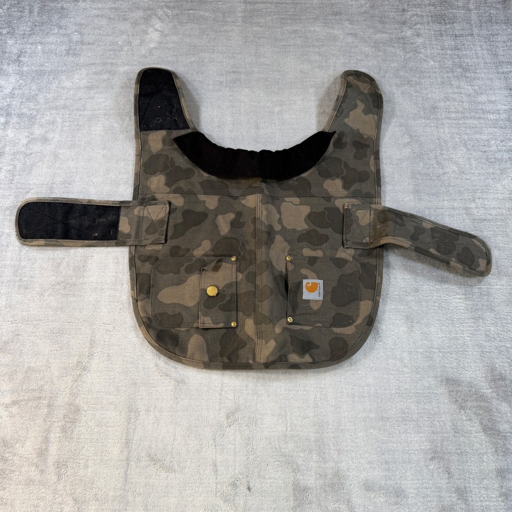 Carhartt Dog Vest Medium Camo Duck Chore Canvas Quilted Workwear Farm Coat
